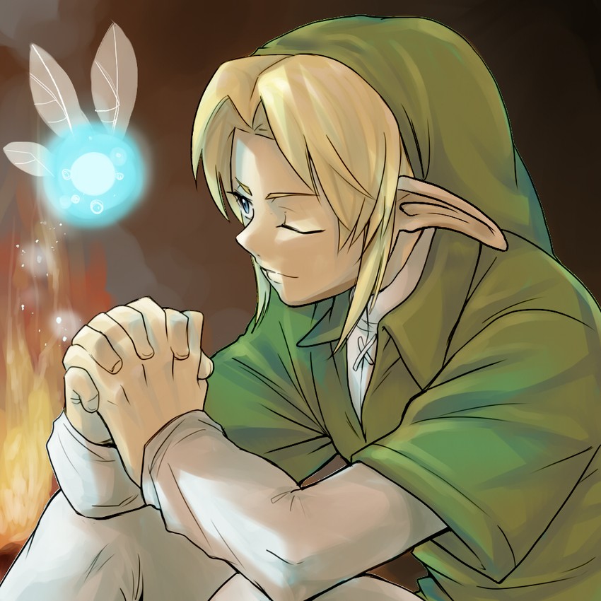 link and navi (the legend of zelda and 1 more) drawn by morishita_makoto
