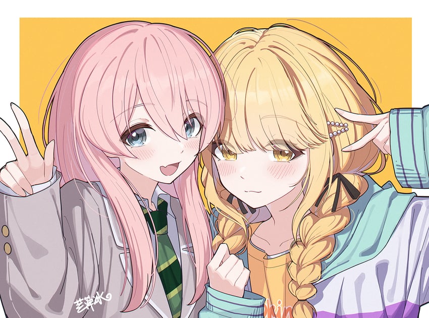 chihaya anon and fujita kotone (idolmaster and 3 more) drawn by yun_cao_bing