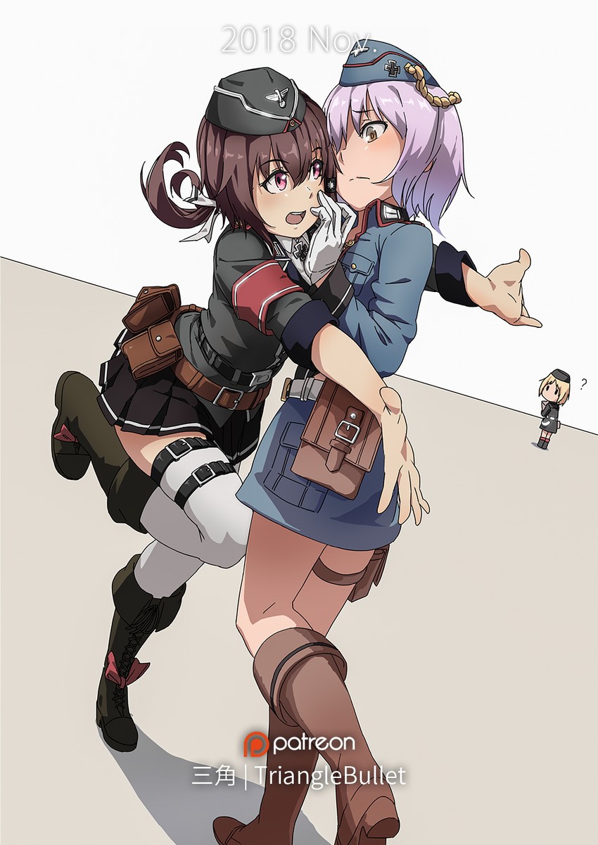 mp40, p38, and p08 (girls' frontline) drawn by triangle_bullet
