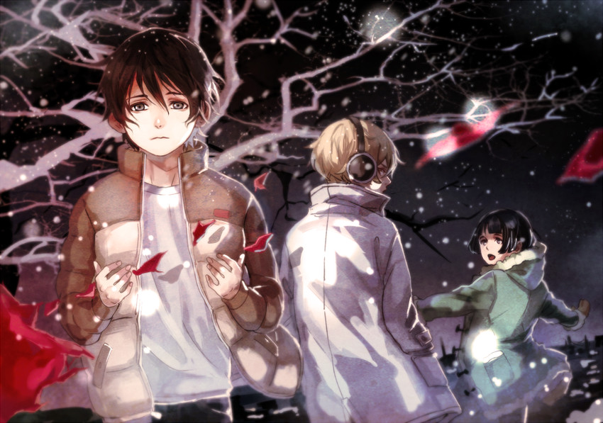 fujinuma satoru, kobayashi kenya, and sugita hiromi (boku dake ga inai machi) drawn by katagawa_mika