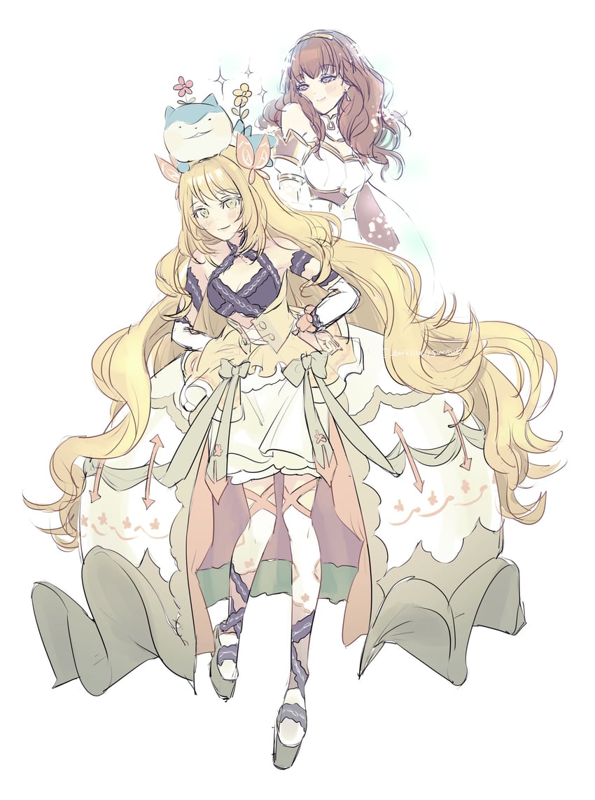 celine, sommie, and celica (fire emblem and 1 more) drawn by umi_(_oneinchswing)