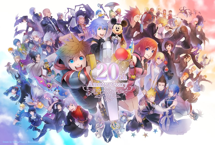 moogle, sora, roxas, kairi, mickey mouse, and 59 more (kingdom hearts and 13 more) drawn by banana_gyuunyuu