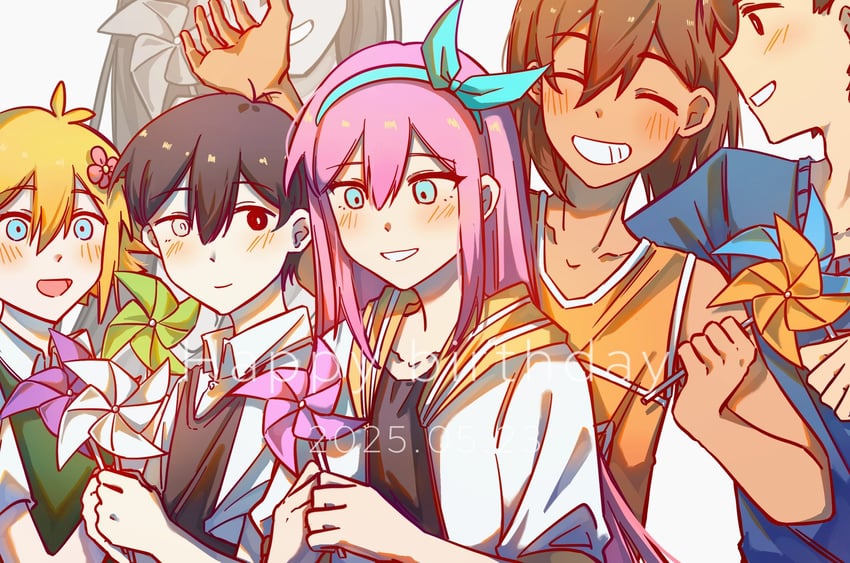sunny, basil, aubrey, kel, mari, and 1 more (omori) drawn by bailan1130