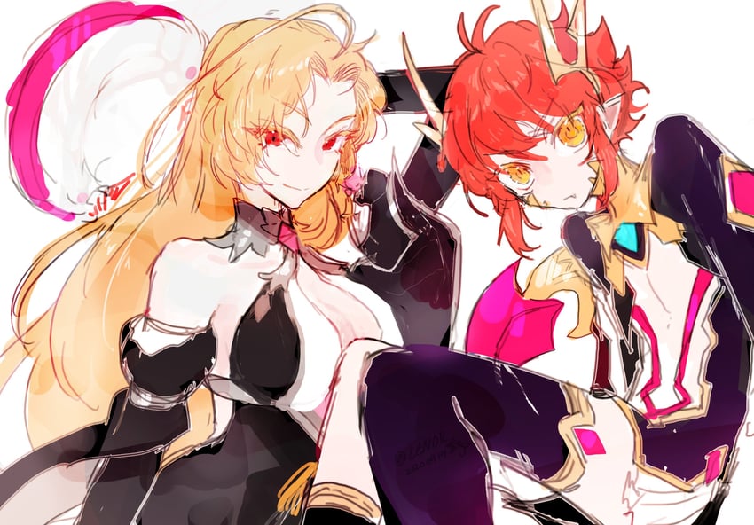 lumie miratisa and nine (lord of heroes) drawn by leeee_ro