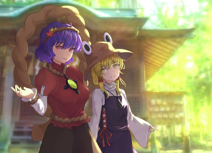 moriya suwako and yasaka kanako (touhou) drawn by kiritanpo117