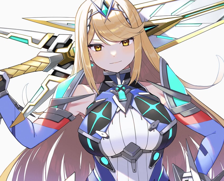 mythra (xenoblade chronicles and 2 more) drawn by kinagi_(3307377)