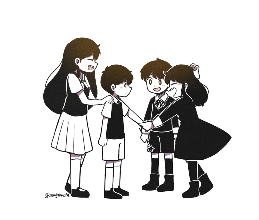 sunny and mari (omori and 1 more) drawn by starlyfnnctn
