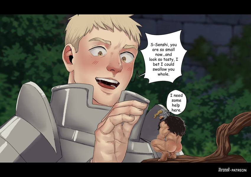 laios touden and senshi (dungeon meshi) drawn by xhromer