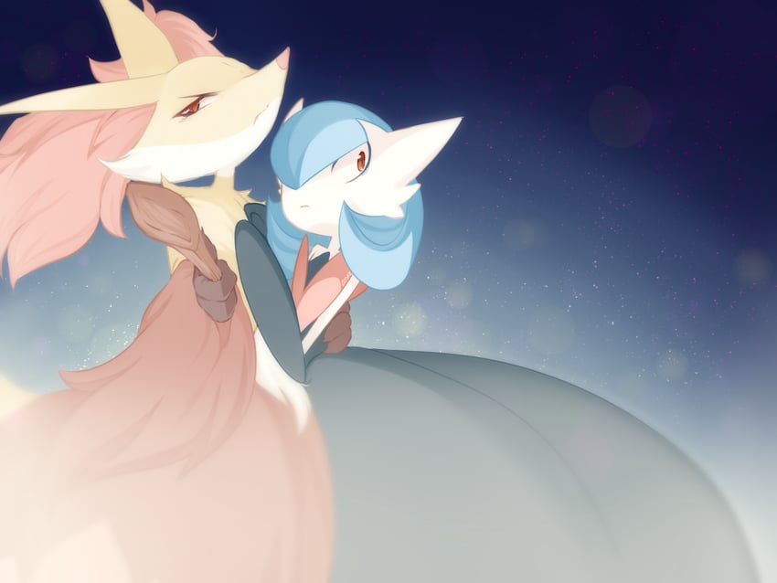 gardevoir, mega gardevoir, and delphox (pokemon) drawn by loyaldis