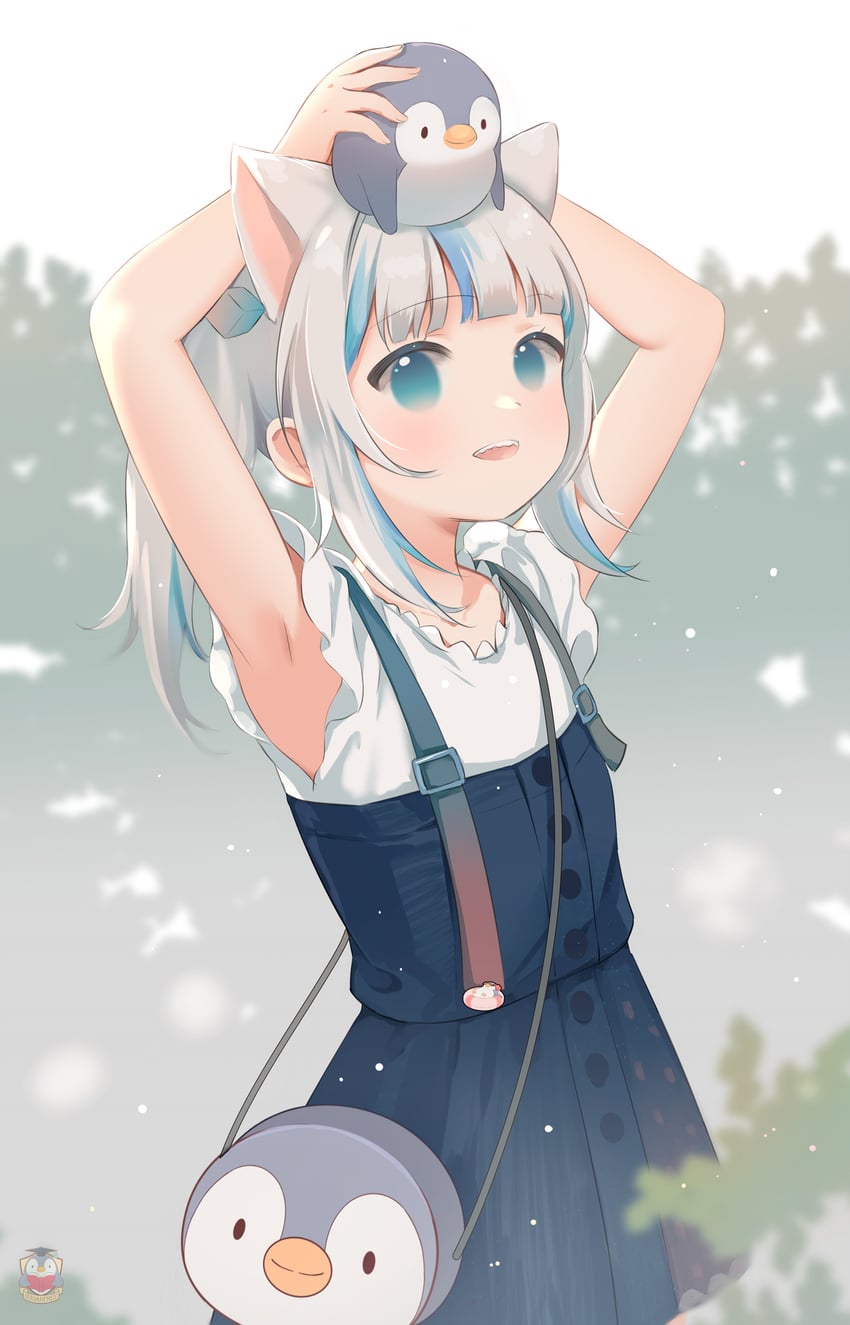 gawr gura (hololive and 1 more) drawn by kamui_(kamuikaoru)