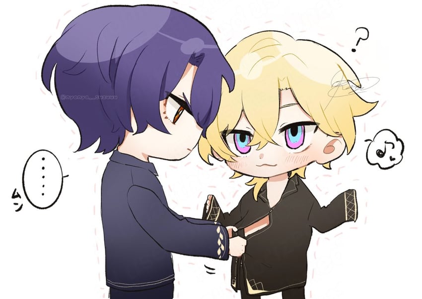 dr. ratio and aventurine (honkai and 1 more) drawn by nyanya_suzuuu