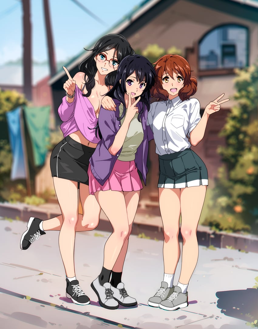 oumae kumiko, kousaka reina, and tanaka asuka (hibike! euphonium) drawn by sbel02
