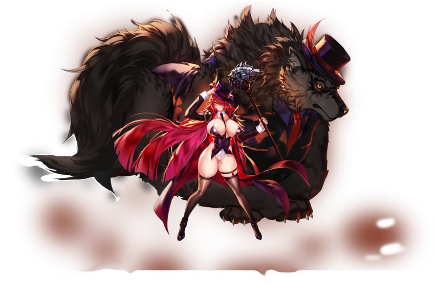 brunhild and garmr (last origin) drawn by zephy_(artist)