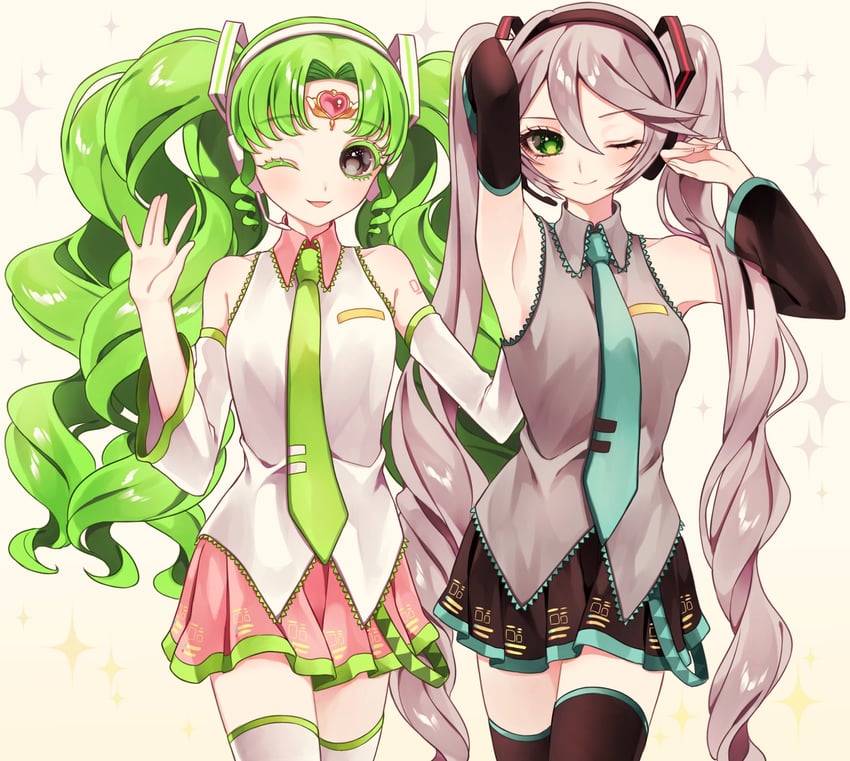 hatsune miku, falulu, and shikyoin hibiki (vocaloid and 2 more) drawn by ao_(ao0_0nemu)