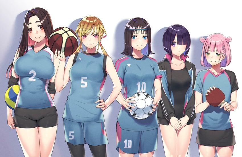kusunoki aroma, kitahara aoba, sumiyoshi izumi, sayamagaoka chiyo, and hongou miyuki (sawaranaide kotesashi-kun) drawn by shinjou_takuya