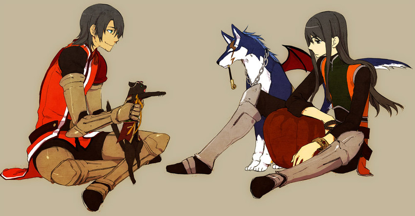 yuri lowell, rita mordio, repede, and schwann oltorain (tales of and 1 more) drawn by shiyu.jyoukou