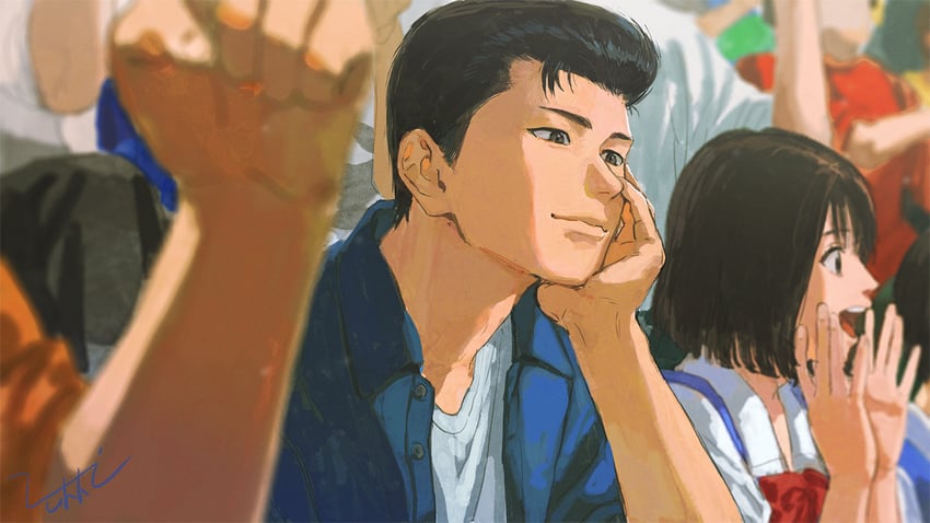 mito youhei and akagi haruko (slam dunk) drawn by zukki_(suzukio)