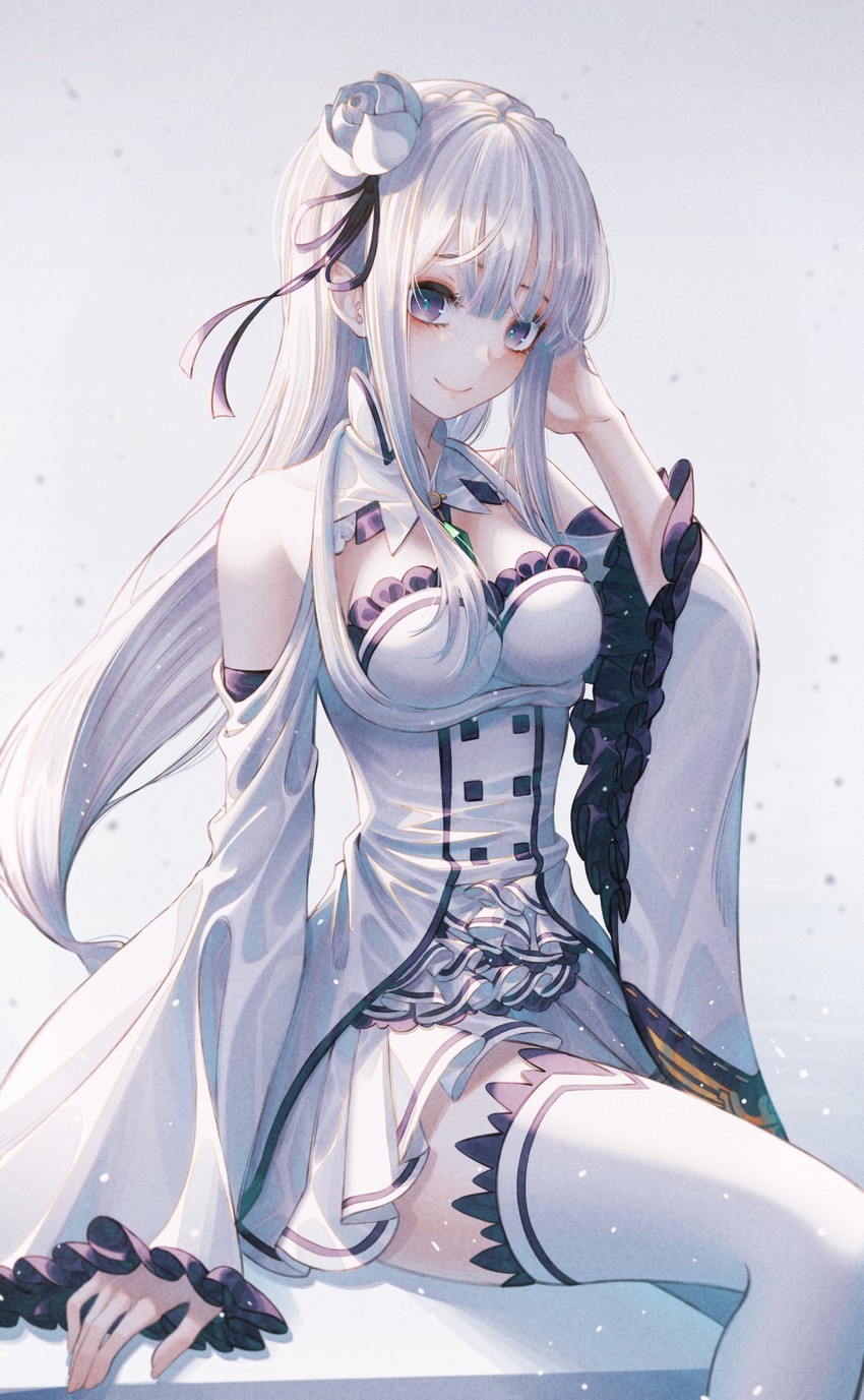 emilia (re:zero kara hajimeru isekai seikatsu) drawn by yuka865