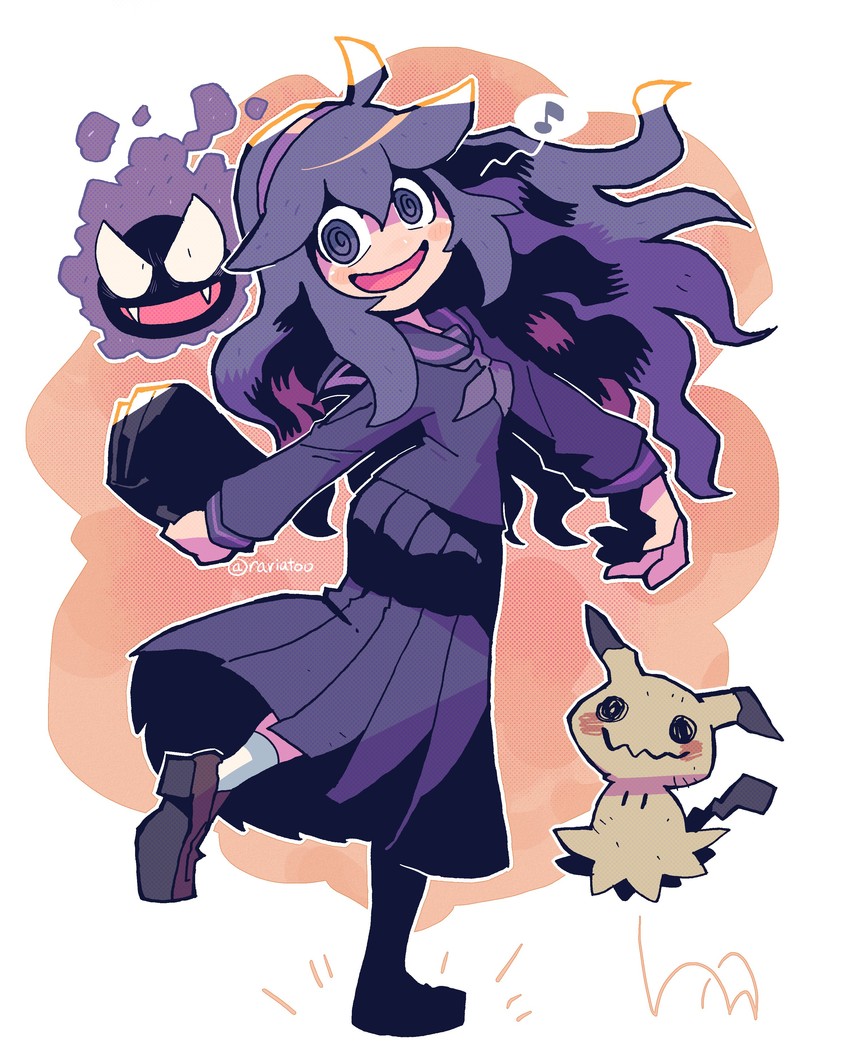 hex maniac, mimikyu, and gastly (pokemon and 1 more) drawn by rariatto_(ganguri)