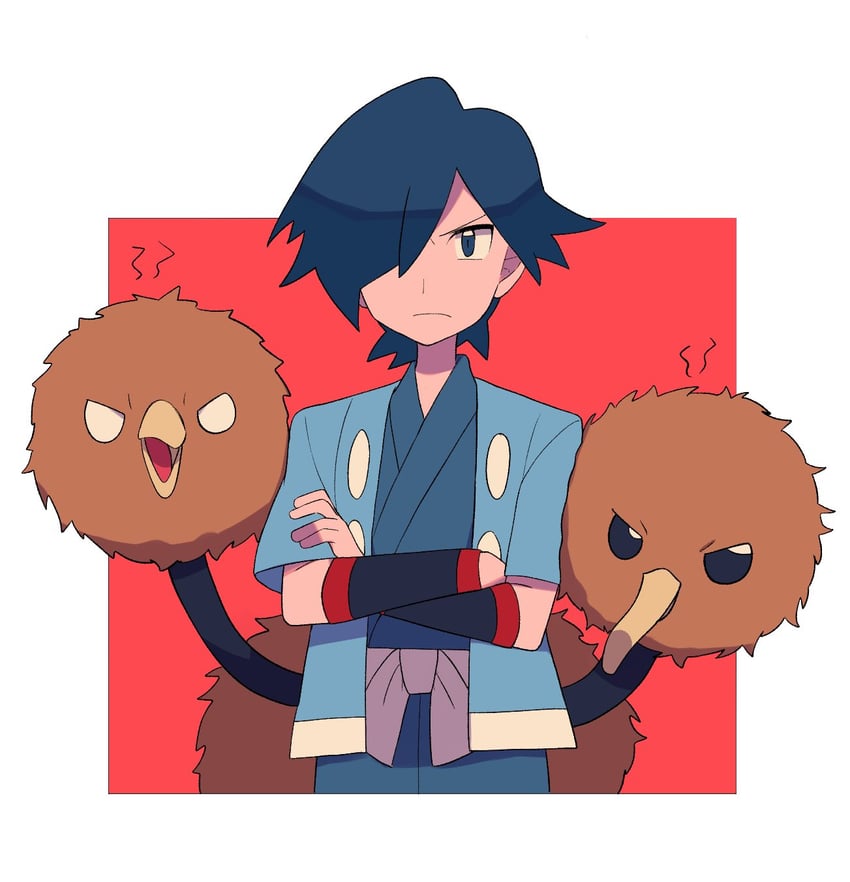 falkner and doduo (pokemon and 1 more) drawn by tyako_089