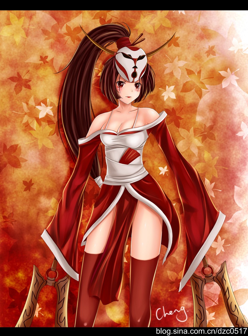 akali and blood moon akali (league of legends) drawn by cheng