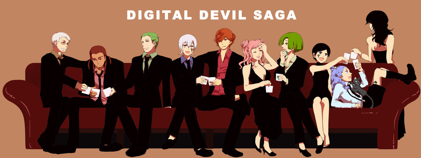 serph, sera, heat, argilla, gale, and 6 more (digital devil saga) drawn by mutou_(meltie)