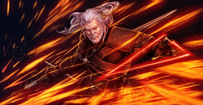 geralt of rivia (the witcher) drawn by yama_orce