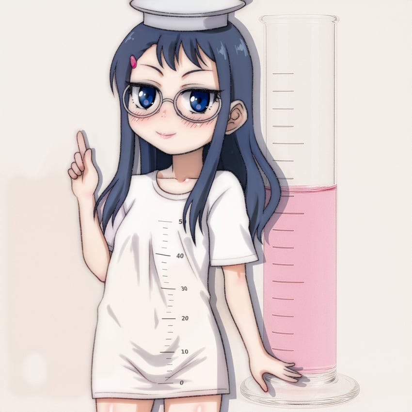 graduated cylinder girl (original) drawn by t_jiroo_(ringofriend)