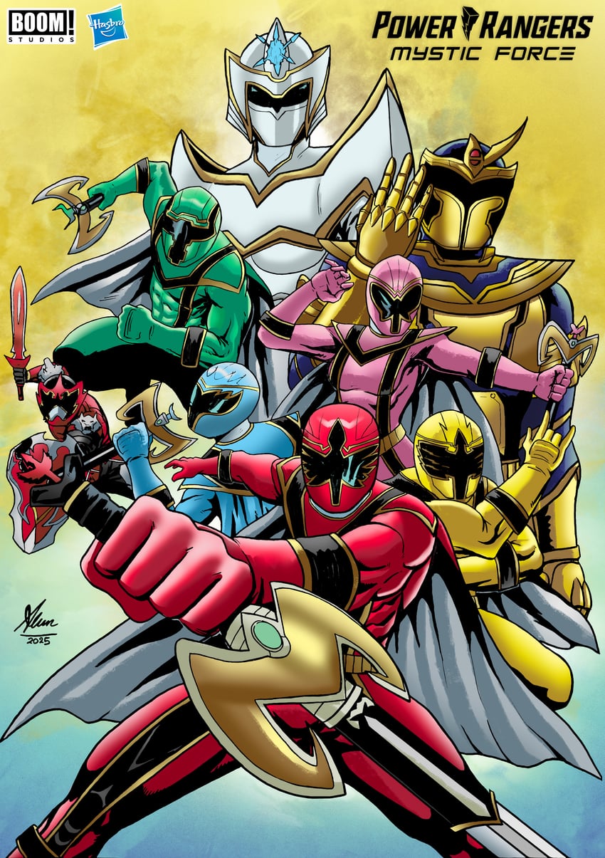 magired, magigreen, magipink, magiblue, red mystic ranger, and 11 more (super sentai and 5 more) drawn by 4l4n17