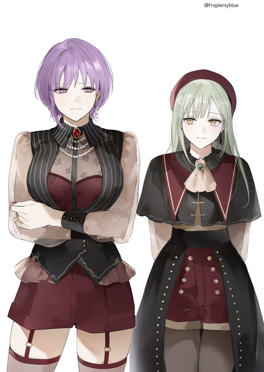 wakaba mutsumi, mortis, yuutenji nyamu, and amoris (bang dream! and 1 more) drawn by fresa_pie