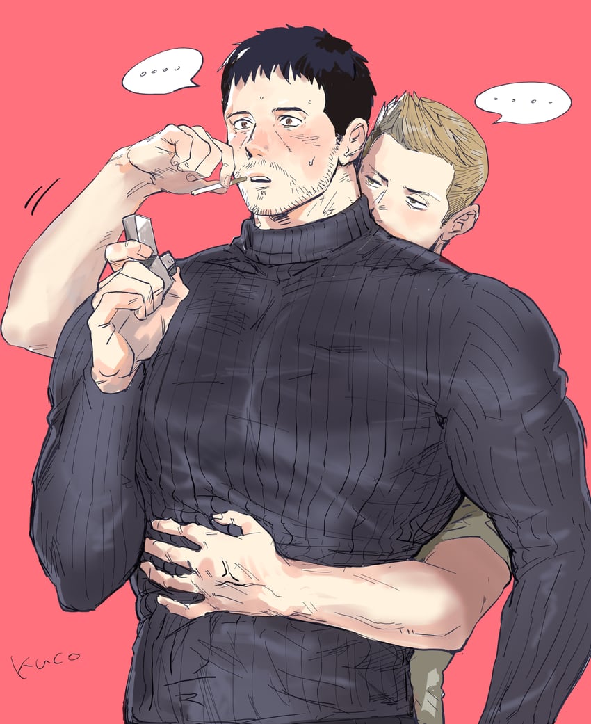 chris redfield and piers nivans (resident evil and 1 more) drawn by kuconoms