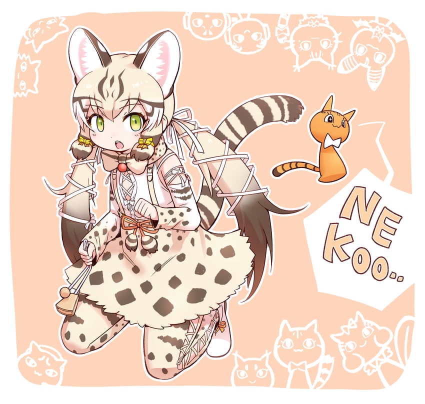 geoffroy's cat (kemono friends and 1 more) drawn by 0x0082