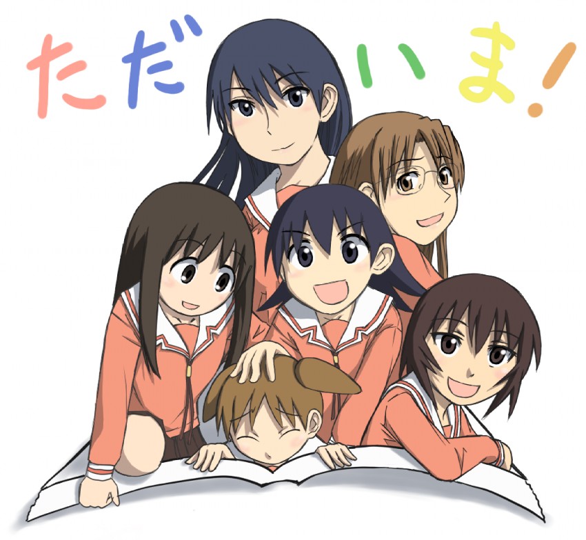 kasuga ayumu, sakaki, mihama chiyo, takino tomo, kagura, and 1 more (azumanga daioh) drawn by morichan