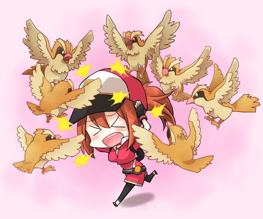 female protagonist and pidgey (pokemon and 1 more) drawn by hana_azuki