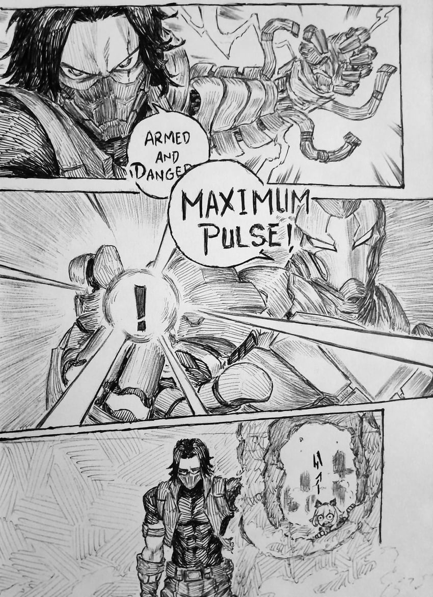 iron man, bucky barnes, squirrel girl, and winter soldier (marvel and 3 more) drawn by chronozbergh