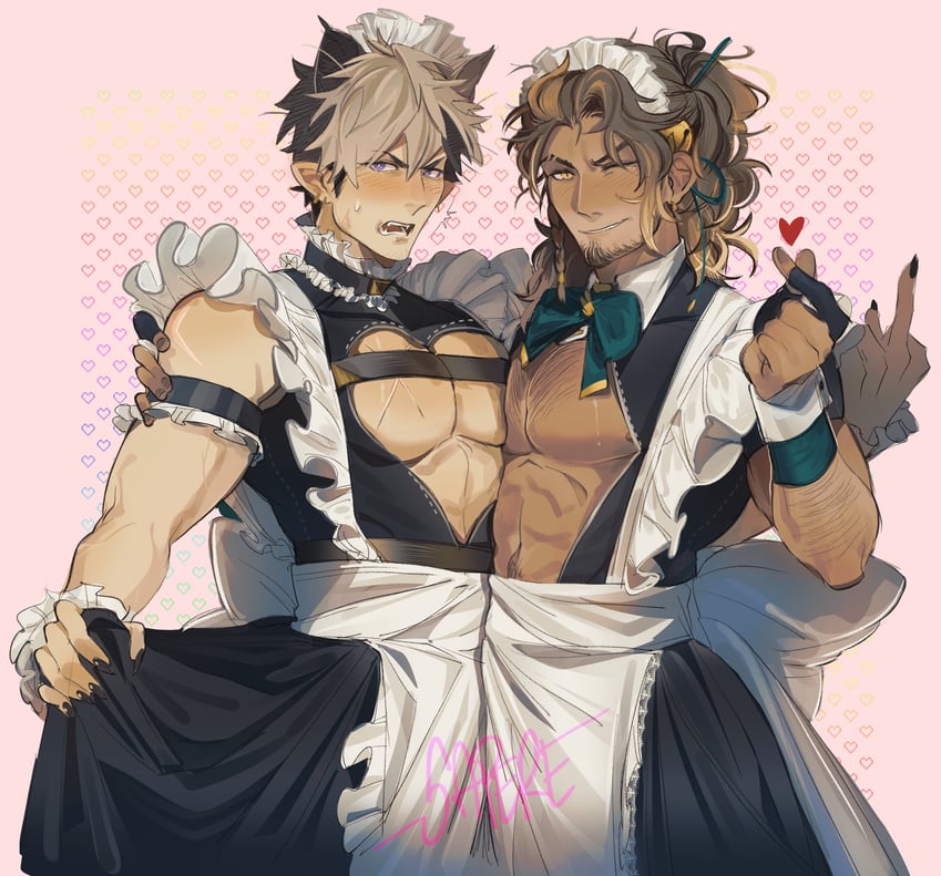 crimzon ruze and goldbullet (holostars and 1 more) drawn by sap_(_sapere)
