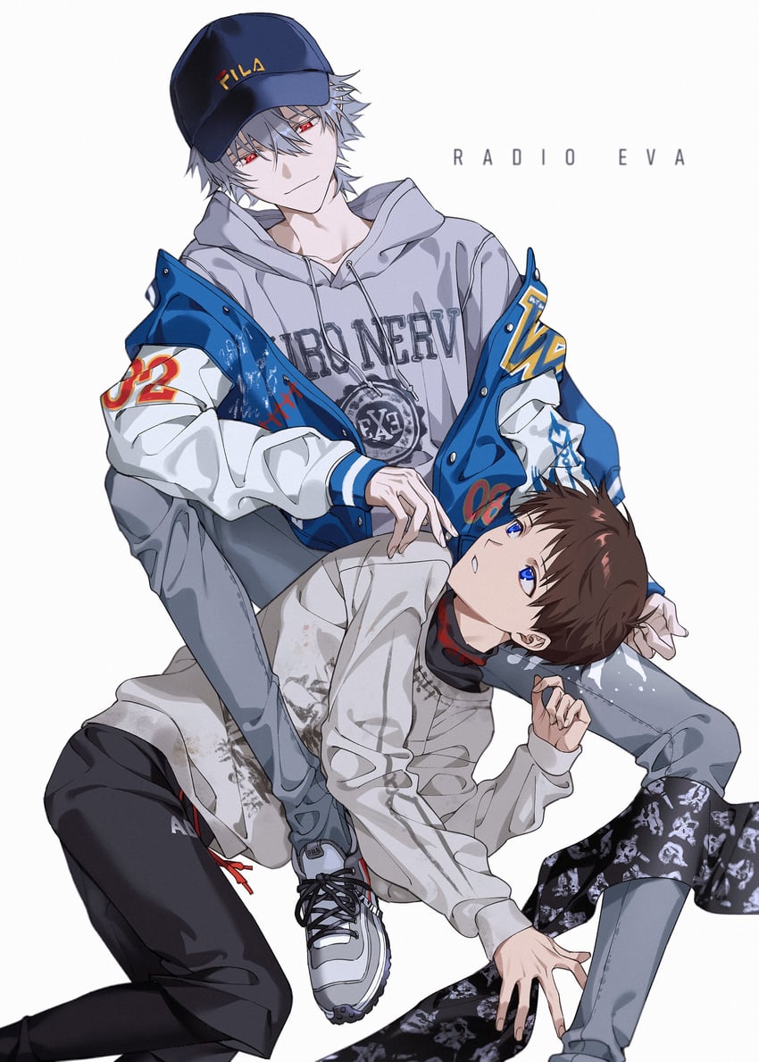 ikari shinji and nagisa kaworu (neon genesis evangelion) drawn by himo_(himodayoo)