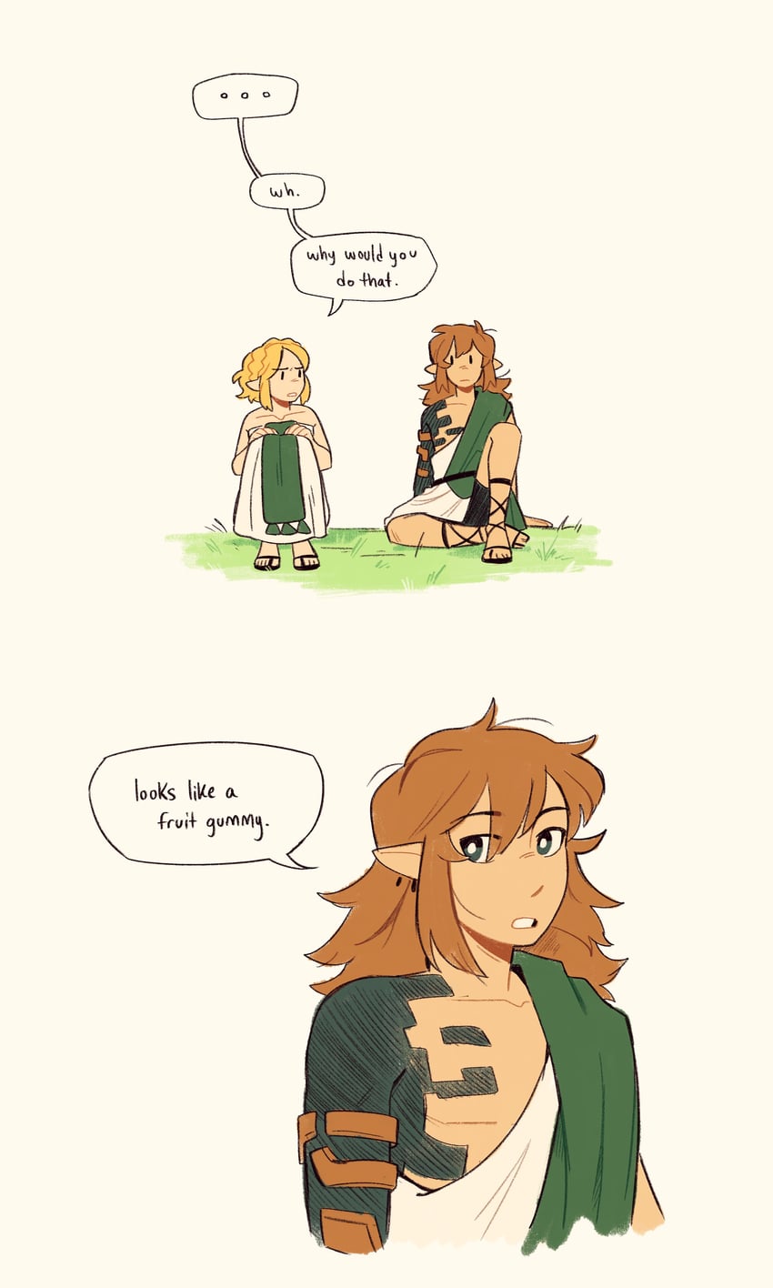 link and princess zelda (the legend of zelda and 1 more) drawn by orphetoon