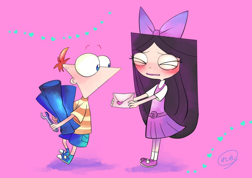 phineas flynn and isabella garcia-shapiro (phineas and ferb) drawn by ajaj21bd