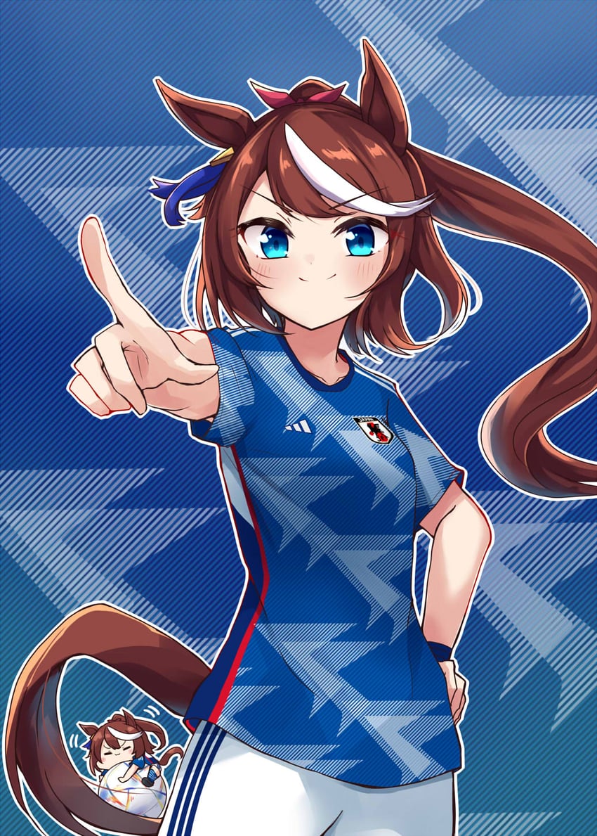 tokai teio (umamusume and 2 more) drawn by soramuko