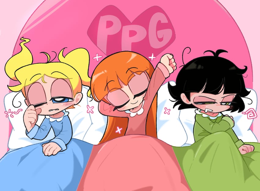 buttercup, blossom, and bubbles (powerpuff girls) drawn by kim_crab
