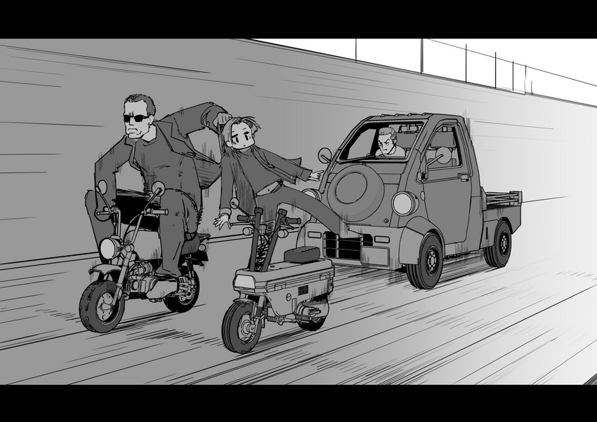 t-800, arnold schwarzenegger, t-1000, and john connor (terminator and 2 more) drawn by sashizume_soutarou