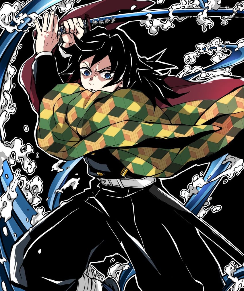 tomioka giyuu (kimetsu no yaiba) drawn by sinba_(ying-hua)