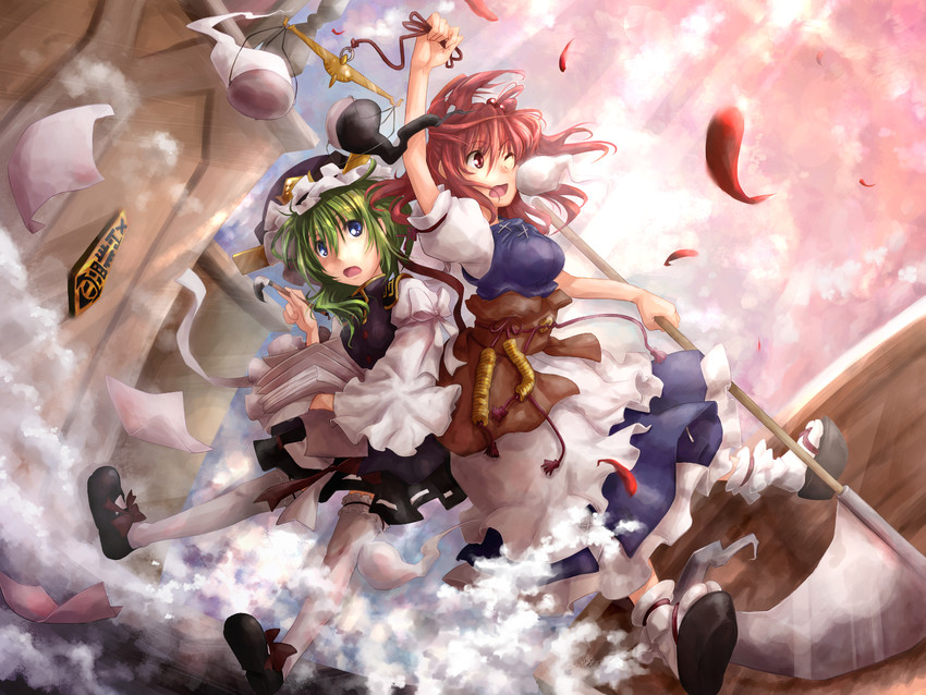 shiki eiki and onozuka komachi (touhou) drawn by kitsune_maru