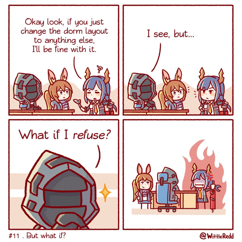 doctor, amiya, and ch'en (arknights) drawn by wittle_red