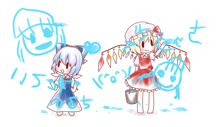 flandre scarlet, cirno, hong meiling, and letty whiterock (touhou) drawn by kuromame_(8gou)