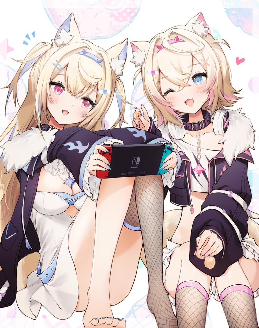 fuwawa abyssgard and mococo abyssgard (hololive and 1 more) drawn by neru5