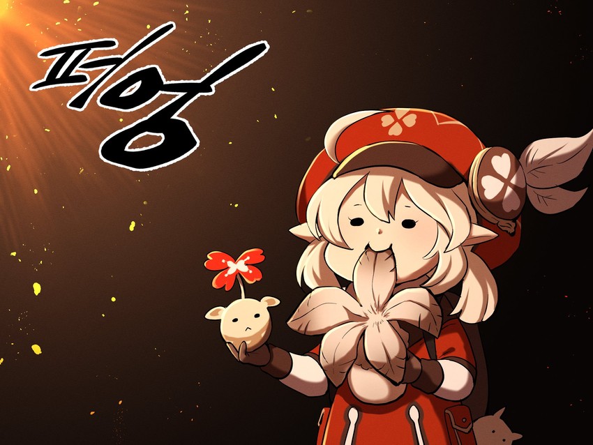 klee, dodoco, and jumpy dumpty (genshin impact) drawn by gs_pno