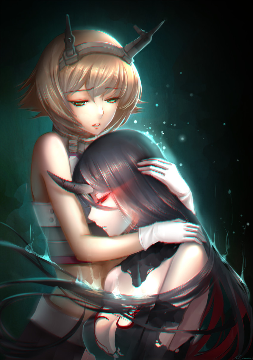 nagato, mutsu, and battleship water oni (kantai collection) drawn by mallizmora