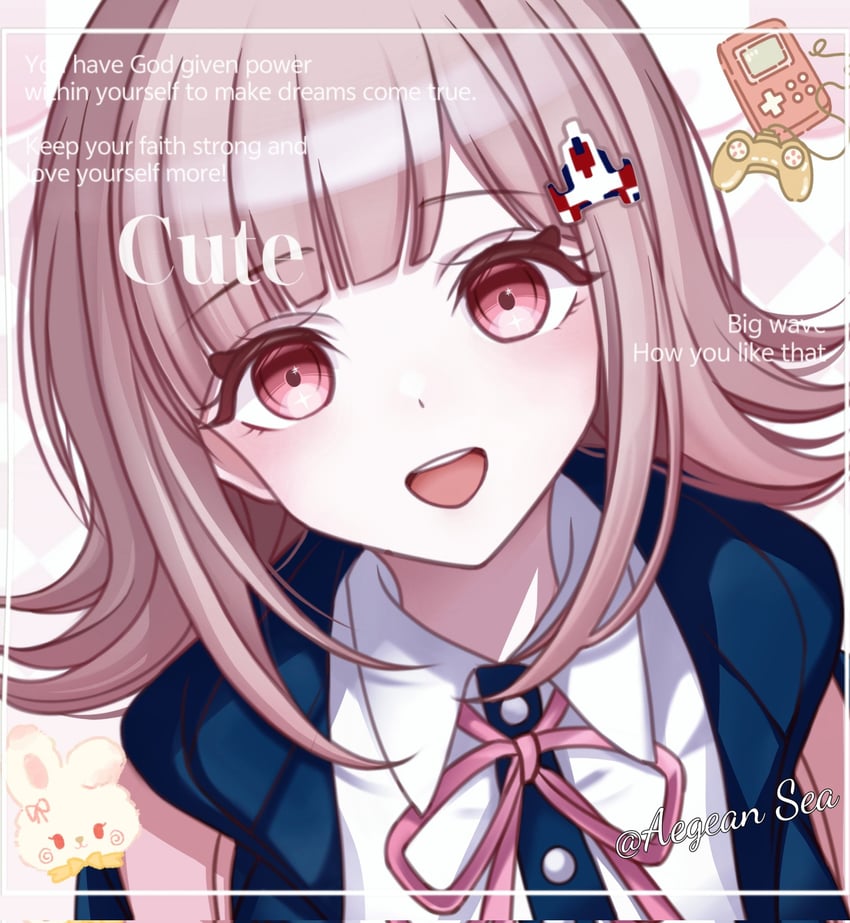 nanami chiaki (danganronpa and 1 more) drawn by aegean_sea